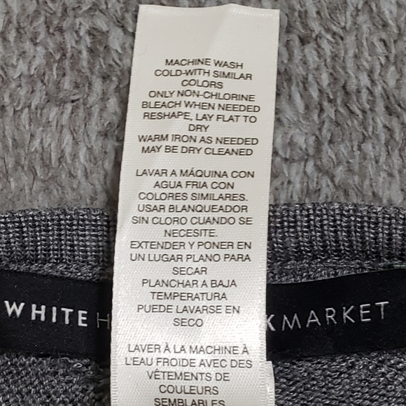 White House Black Market Asymmetric Grey/White Chevron Poncho Sweater Small - Picture 10 of 12